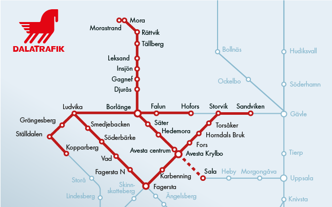 Kartbild på Tåg i Berslagen i Dalarna